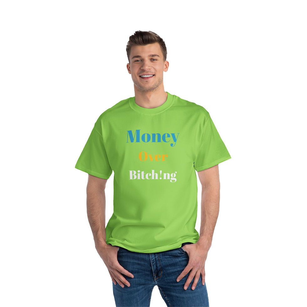 Thumbnail: Money Over Bitch!ng Beefy-T®  Short-Sleeve T-Shirt