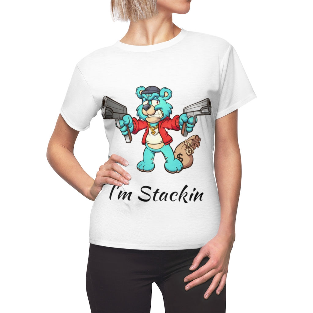 Moneybagg I'm Stackin Women's AOP Cut & Sew Tee