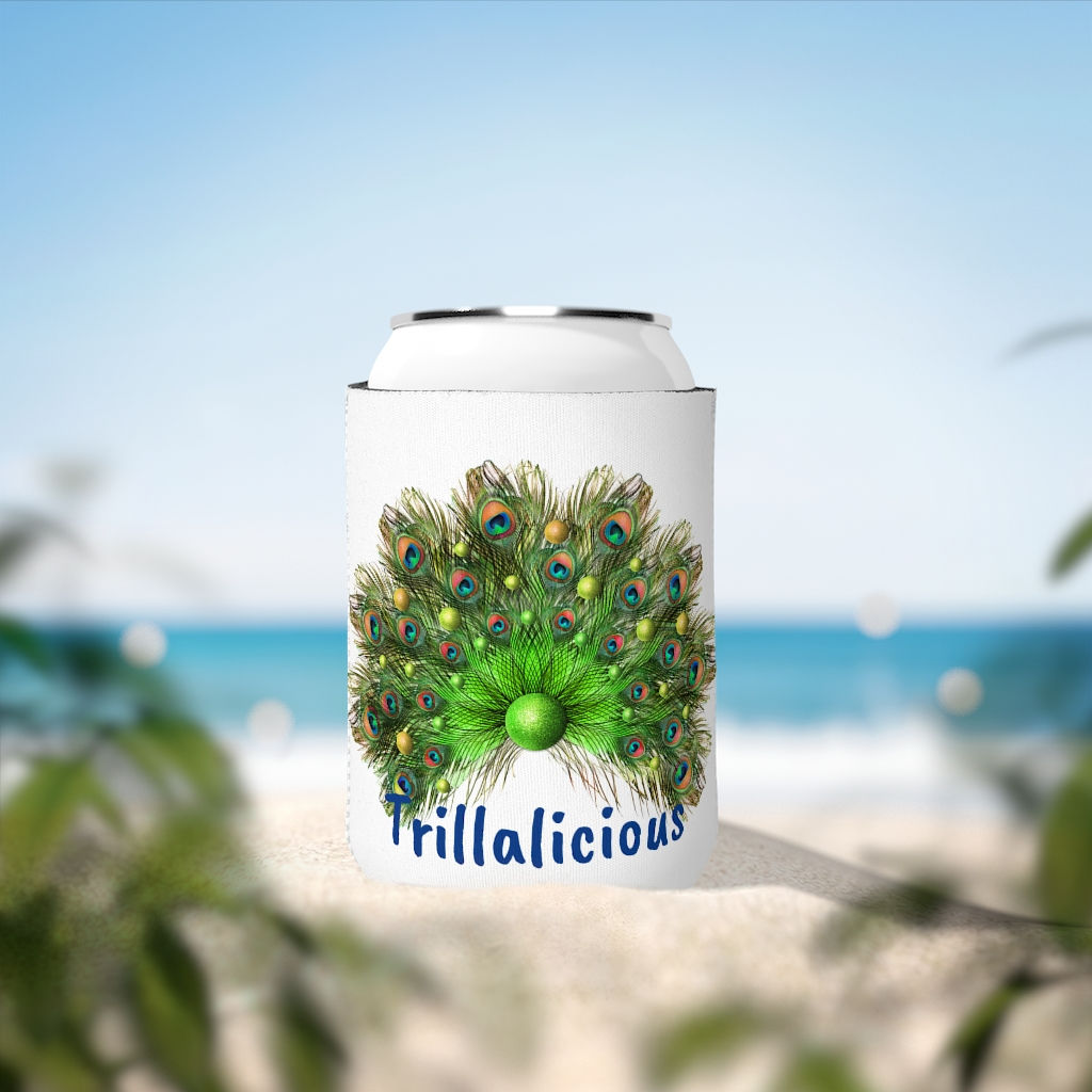 Trillalicious Peacock Can Cooler Sleeve