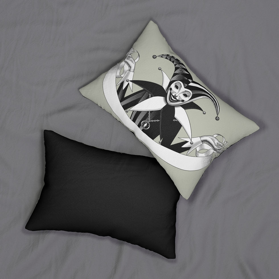 Thumbnail: Joker Playing With Cards Spun Polyester Lumbar Pillow