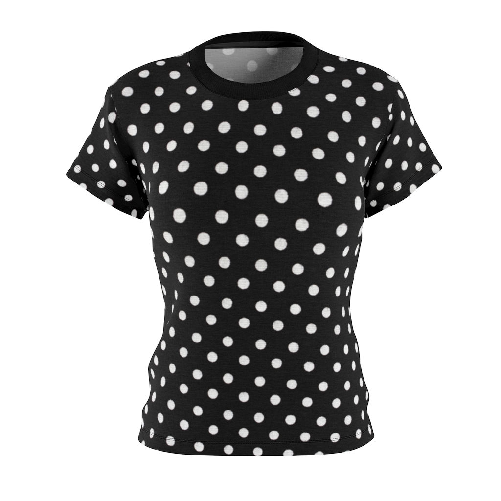 Black and White Women's AOP Cut & Sew Tee