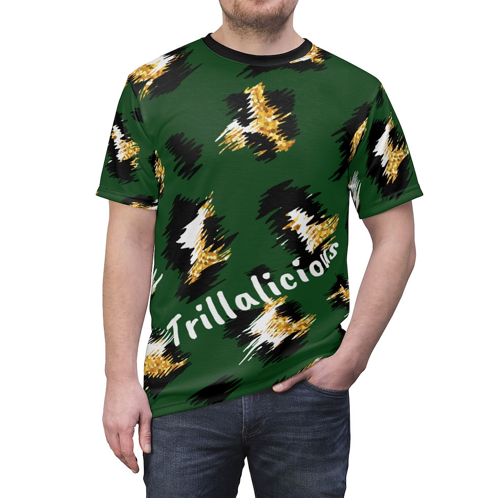 Thumbnail: Trillalicious Leopard Print Men's Graphic Designer AOP Cut & Sew Tee