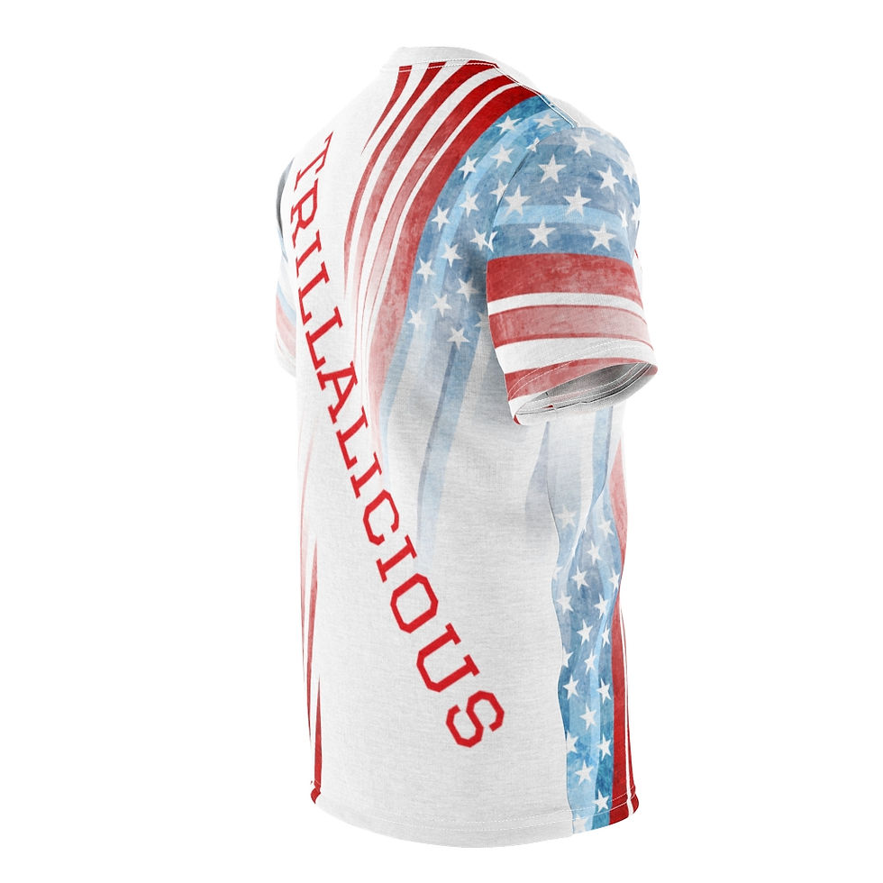 Thumbnail: American Flag Print Men's AOP Cut & Sew Tee