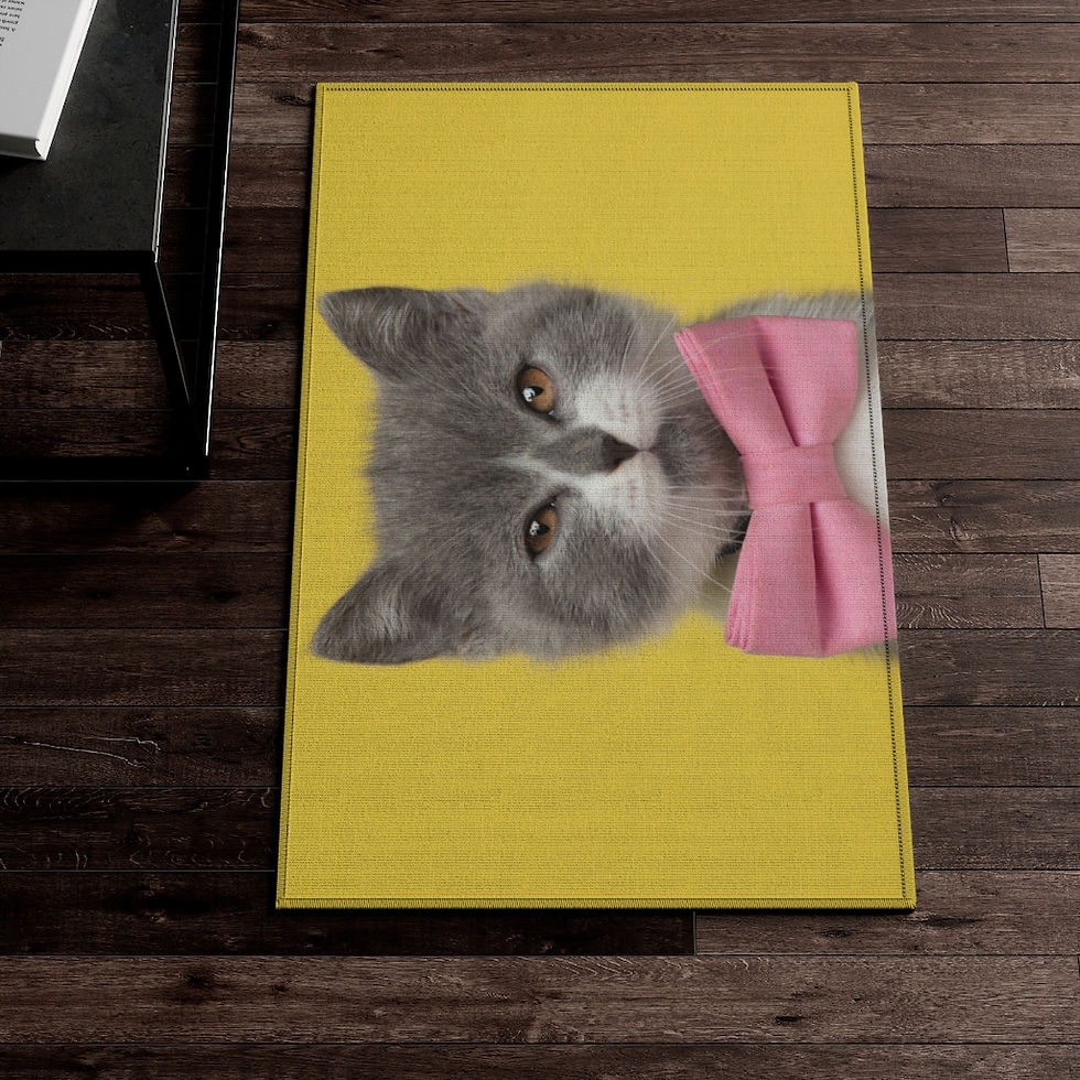 Thumbnail: Kitty with a Pink Bowtie Dornier Rug