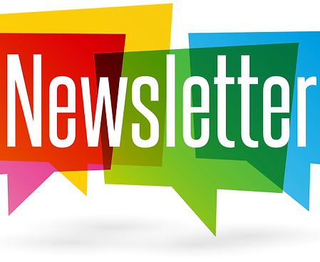 Multi-colored speaking bubbles with Newsletter written over it