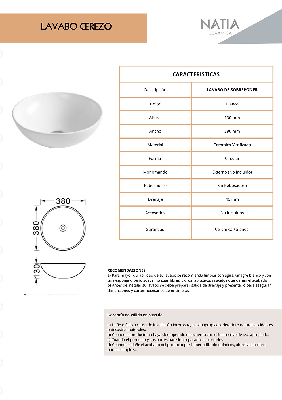 Miniatura: Lavabo Cerezo