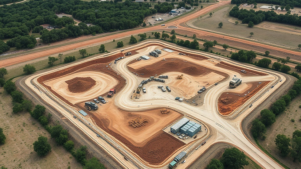 aerial view from a DJI Matrice 4t of a 10 acre construction site depicting material asset