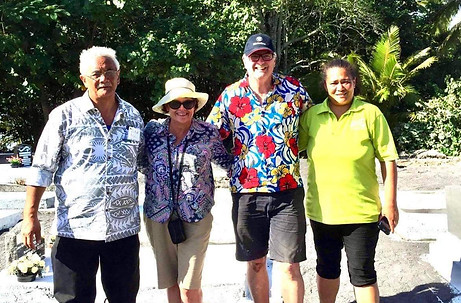 Nikao Cemetery Rarotonga June 2016L to R: Bobby Nicholas, Cate Walker, Paul Morrissey, Paula Paniani