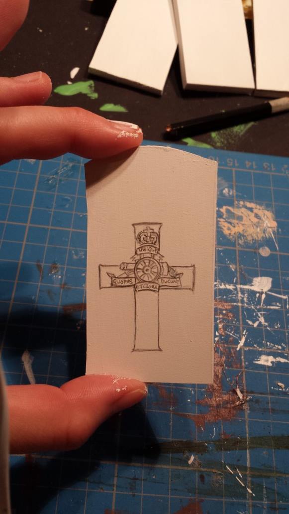 Partially inked headstone