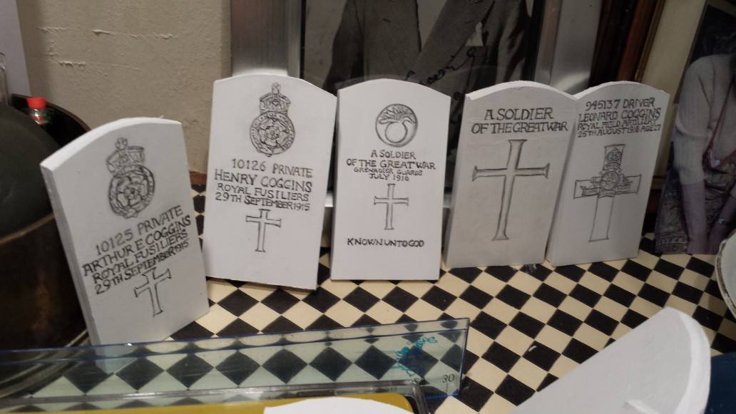 Completed headstones