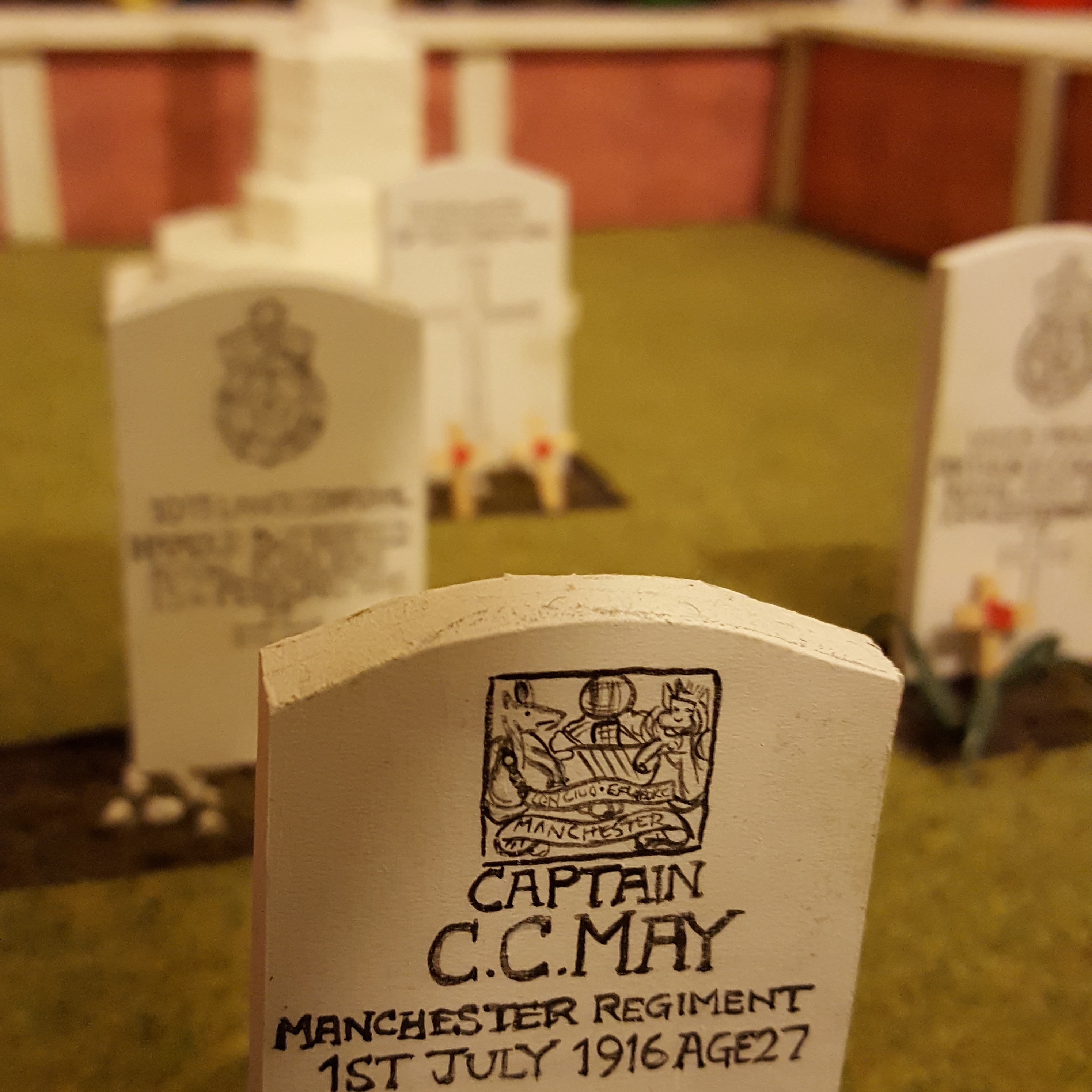 Headstones in place
