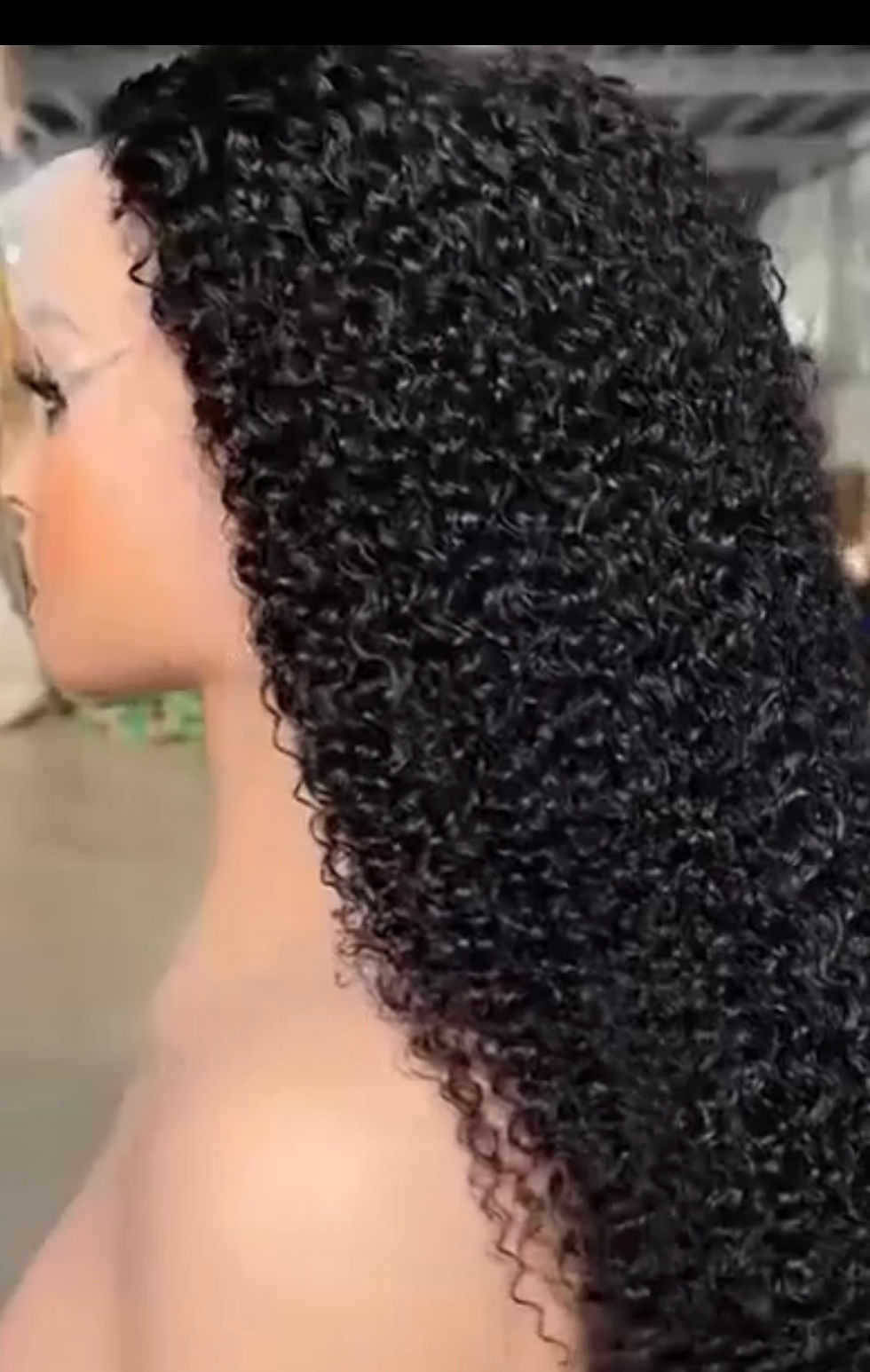 Thumbnail: 13*4 transparent lace wig  210% kinky curly 