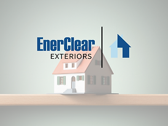 A promotional image for the Calgary contractor EnerClear Exteriors.