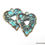 Thumbnail: 4ps Heart sun small charms Brass blue blanks 1 hole Vintage heart pendant 877