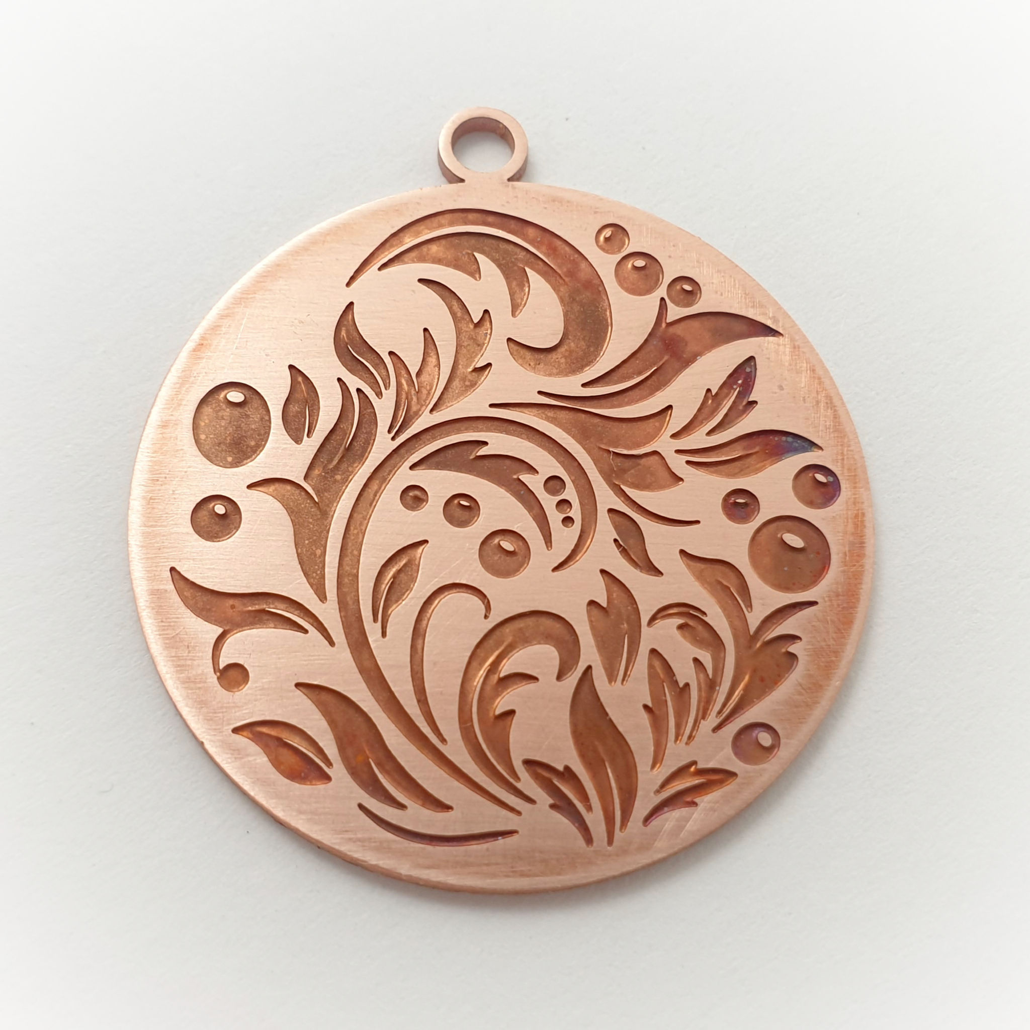 2ps Copper flower circle blanks for enameling Flower bead for handmade jew