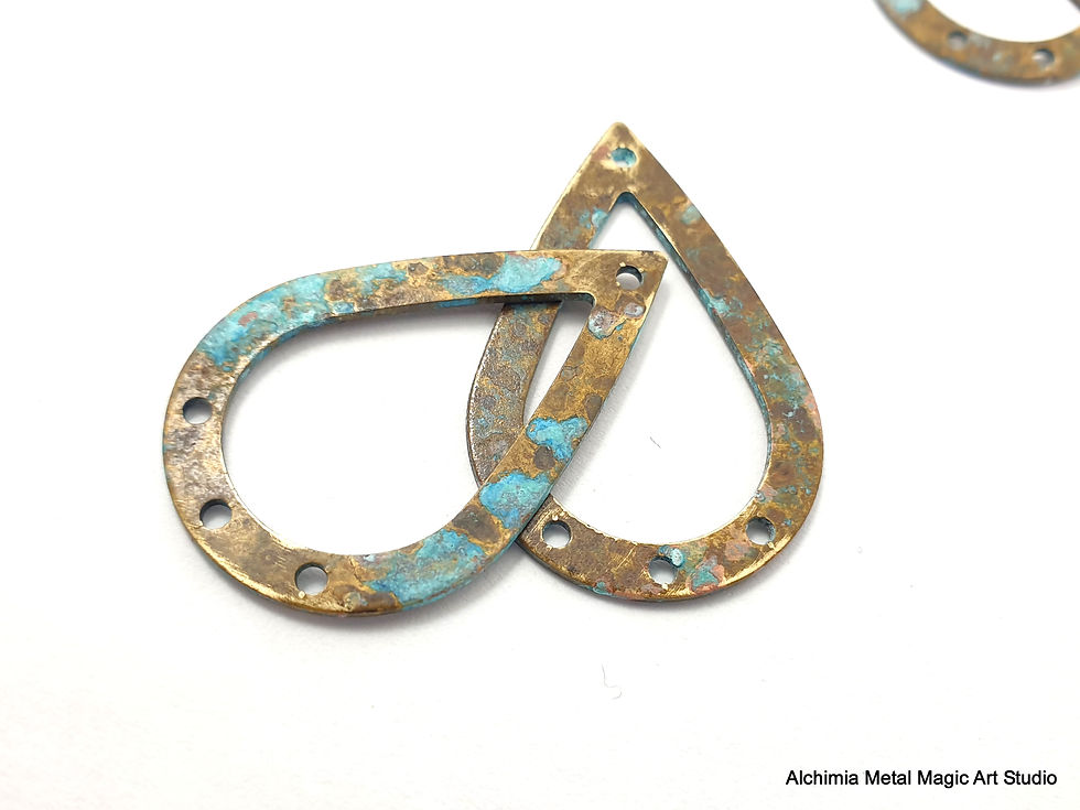 Thumbnail: 8ps Drop brass connectors 4 holes Metal drop earring connectors 876