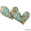 Thumbnail: 6ps Heart textured brass bead 1 hole Blue green vintage patina Jewelry 830