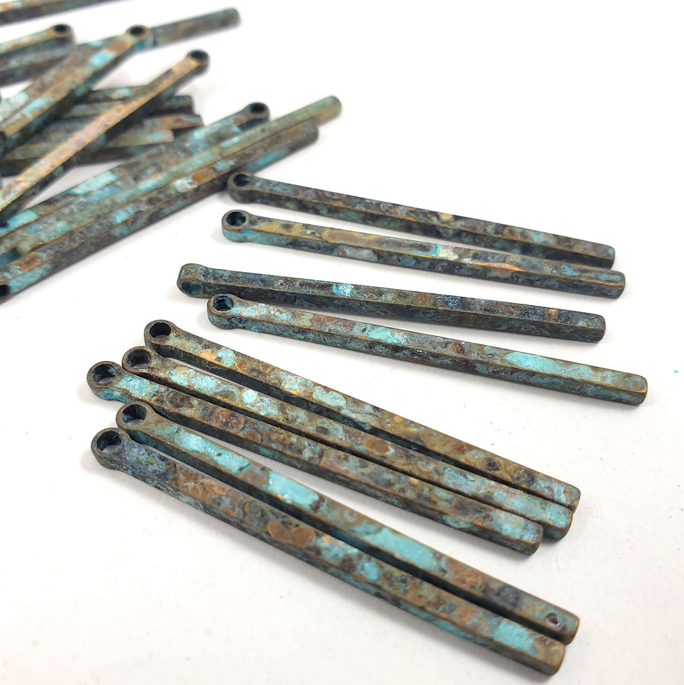 Thumbnail: 16ps Earring stick with hole 1.5" Brass rectangle bar 908B