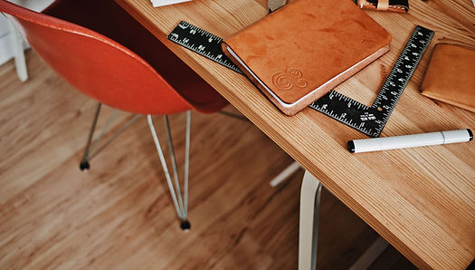 Designer Desk with Notebook and Ruler