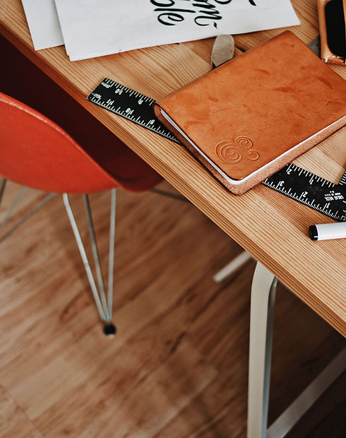 Designer Desk with Notebook and Ruler
