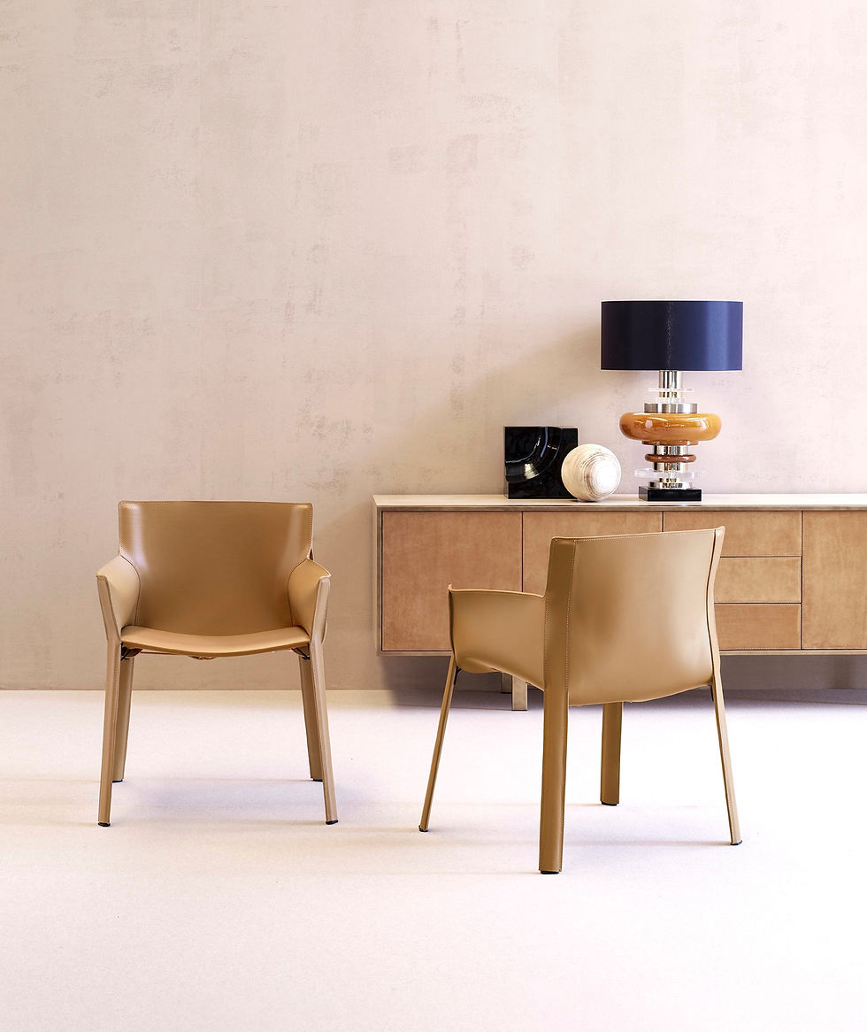 P90 Armchair made in green leather