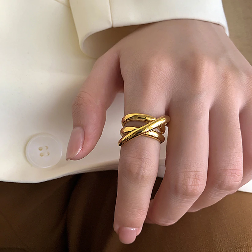BAGUE CROISEE or portée