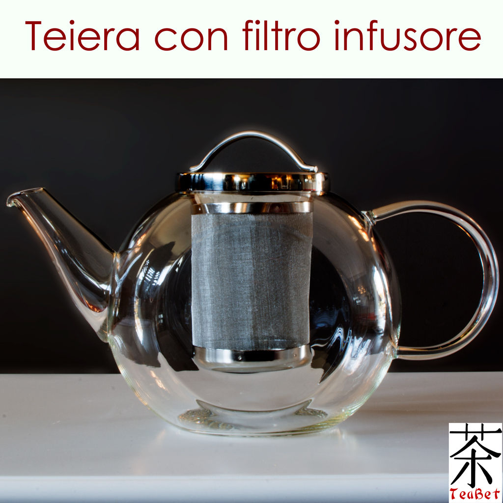 ST10003 - Teiera con filtro infusore vetro e acciaio