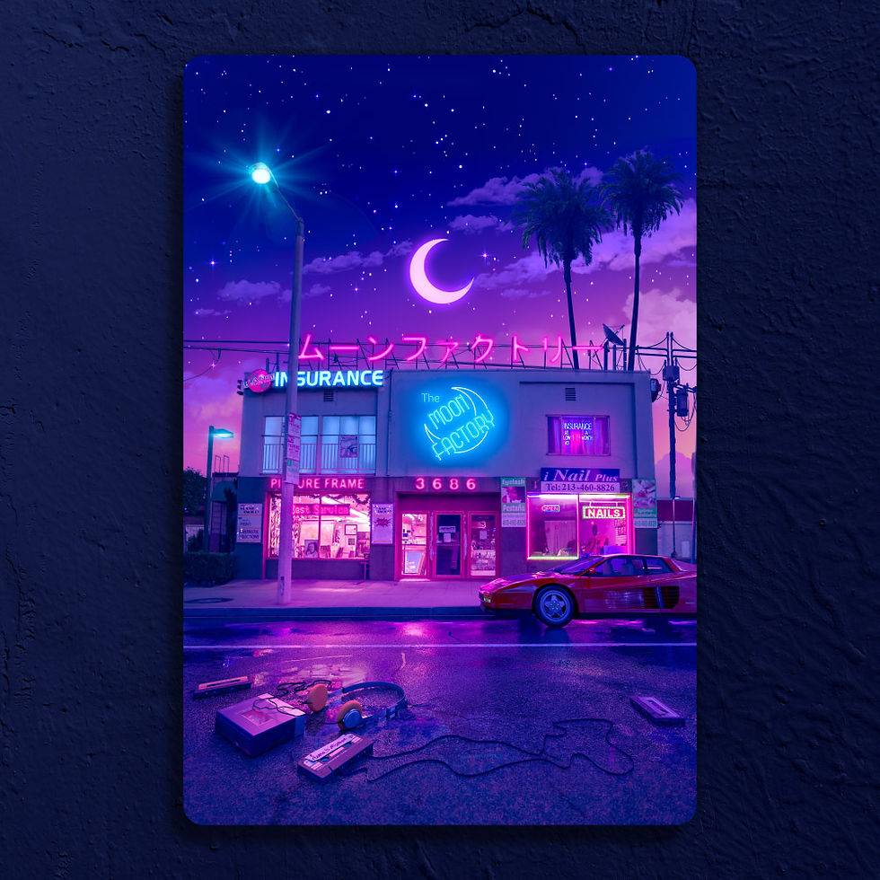 Thumbnail: Moon Factory Neon (Metal Print)