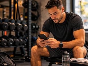 man performing a strength training workout with guidance from a personal trainer