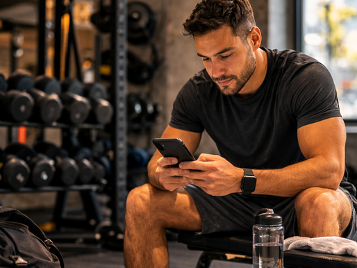 man performing a strength training workout with guidance from a personal trainer