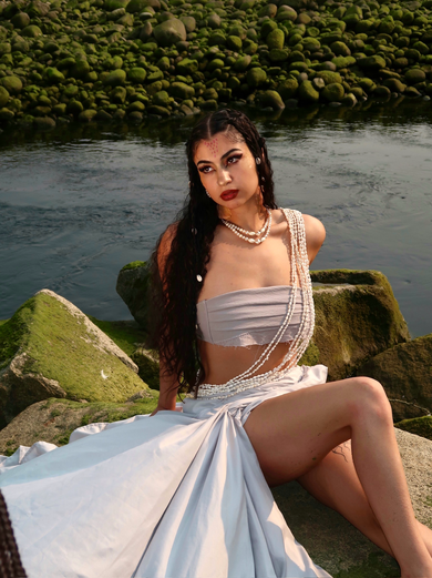 sunset, beach, fashion, beauty, makeup artist, model, fairy, mermaid, siren, cherry bomb, colors, hue, art, artist, high fashion