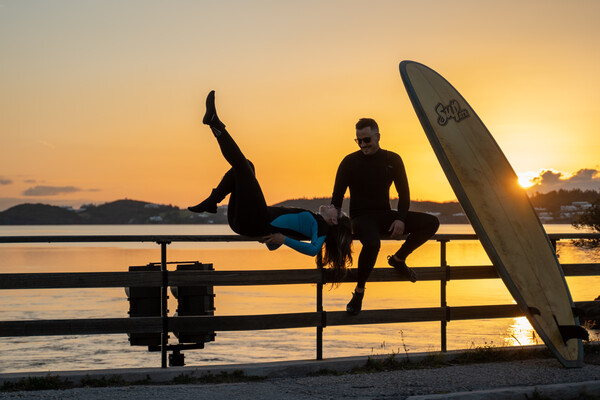 Wetsuit By The Beach Sunset | Mahulu Sustainable Kitesurfing Wetsuits 82
