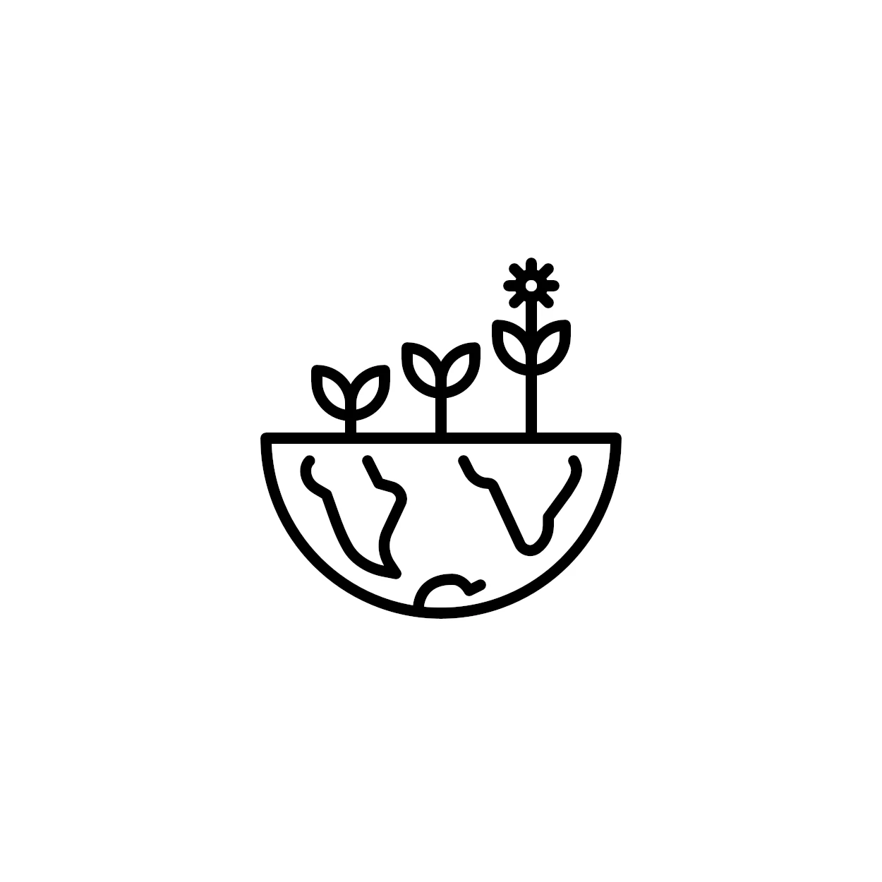 Half Earth and growing plants