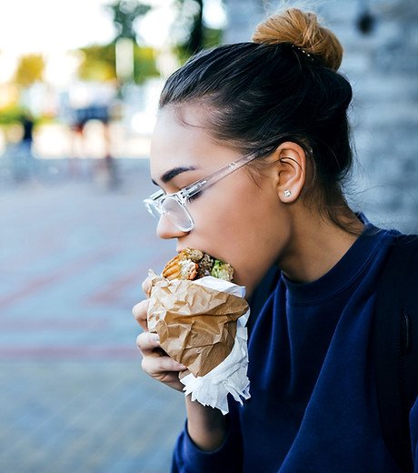 Girl Eating Hamburger