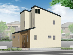 新築住宅 屋根・雨樋、外壁工事、仮設足場撤去完了(若松区 Y様邸)