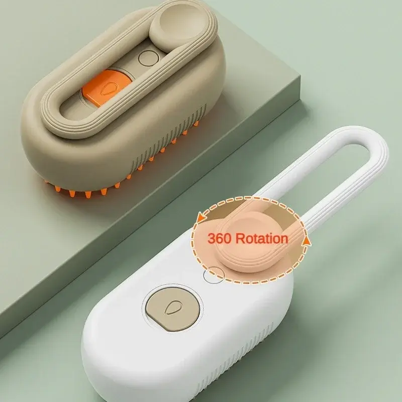 Thumbnail: Cat Dog Pet Spray Massage Brush 3 in 1 One Button Steam Spray Folding Rotatable 