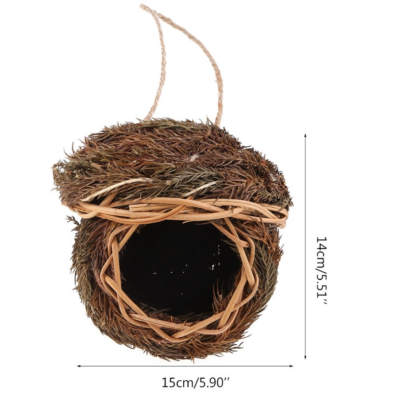 Thumbnail: 19 Style Birds Nest Bird Cage Natural Grass Egg Cage Bird House Outdoor Decorati