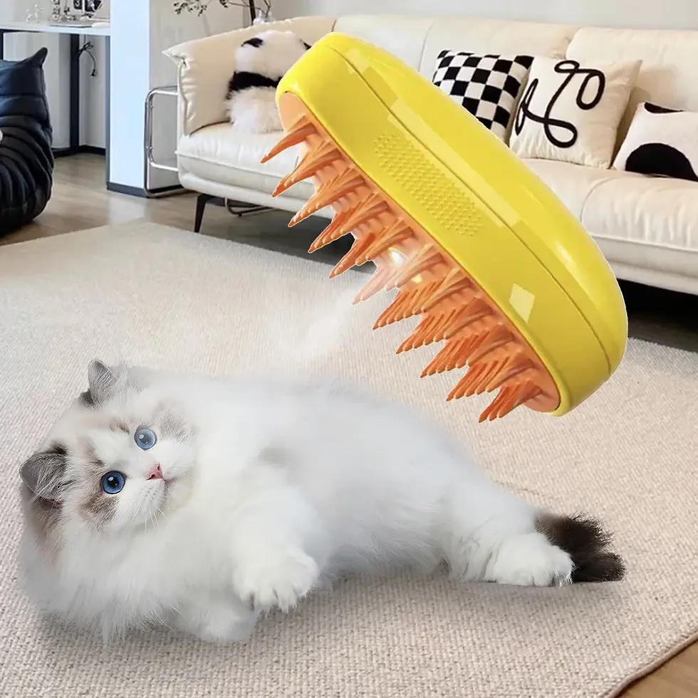 Thumbnail: Cat Dog Pet Spray Massage Brush 3 in 1 One Button Steam Spray Folding Rotatable 
