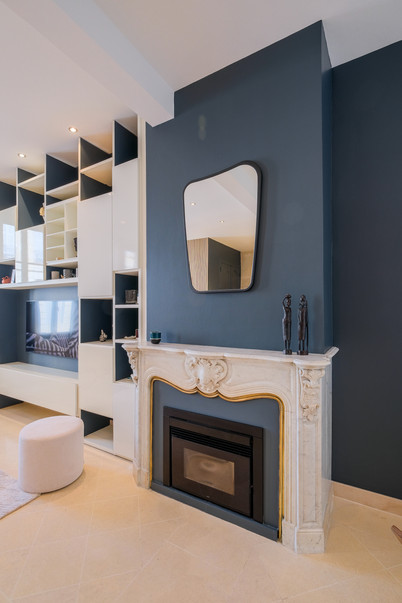 design intérieur du rez-de-chaussée d’une belle maison de maître, avec aménagement, conseil couleurs, dessin de meuble sur mesure