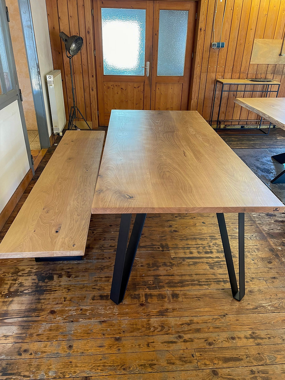 Miniaturbild: Esstisch Wildeiche 240x110x4 cm - aus 3 Elementen gefertigt