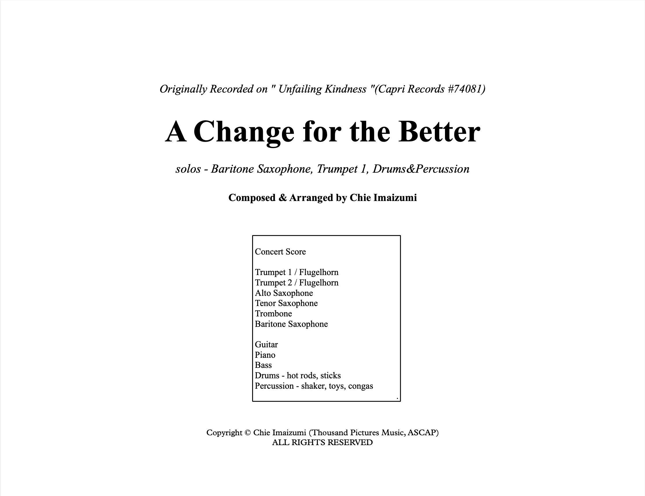 A Change for the Better(Little Big Band)