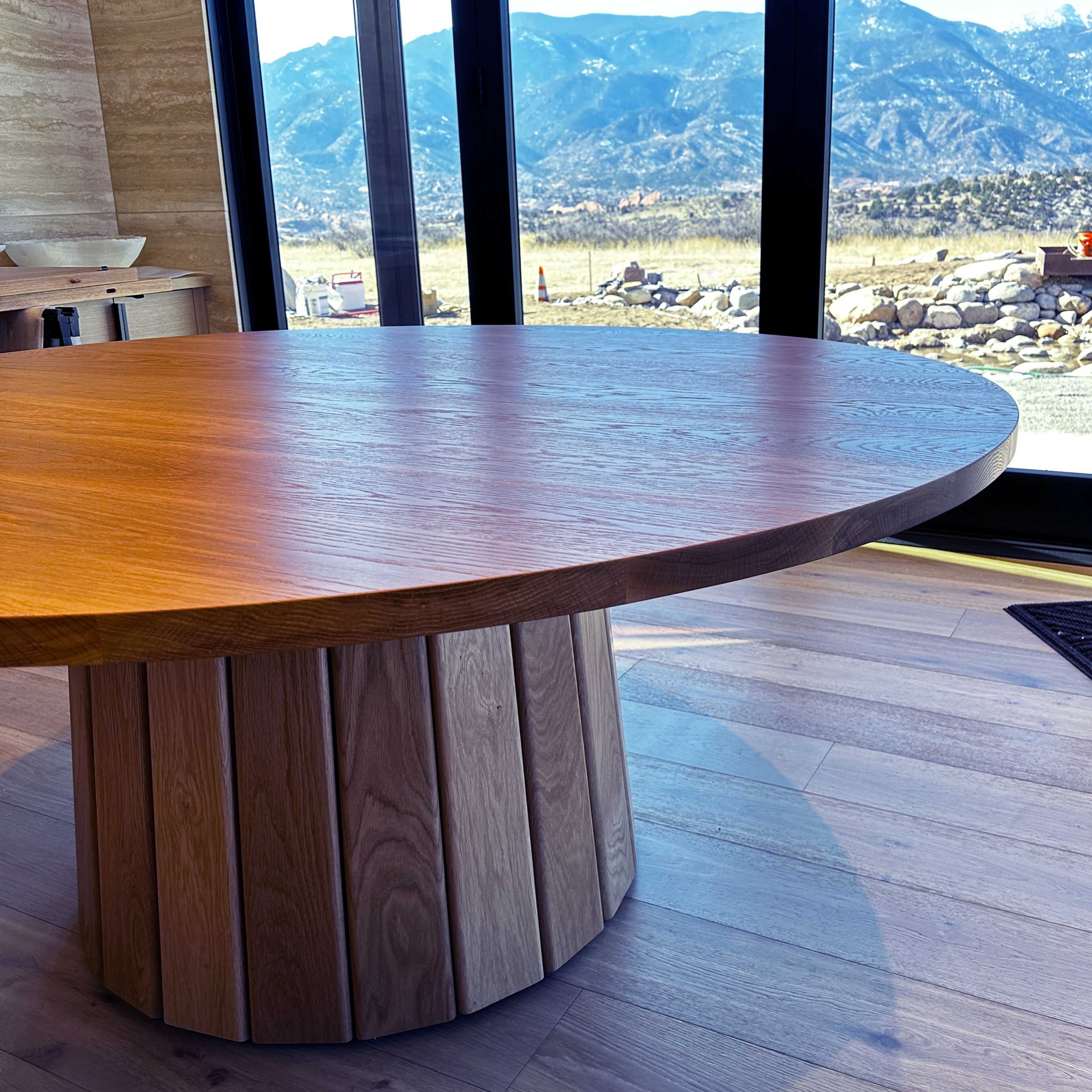 White Oak Extension Table with Steel Substructure