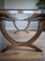 Powder coated rolled steel table base denver custom designed dining table