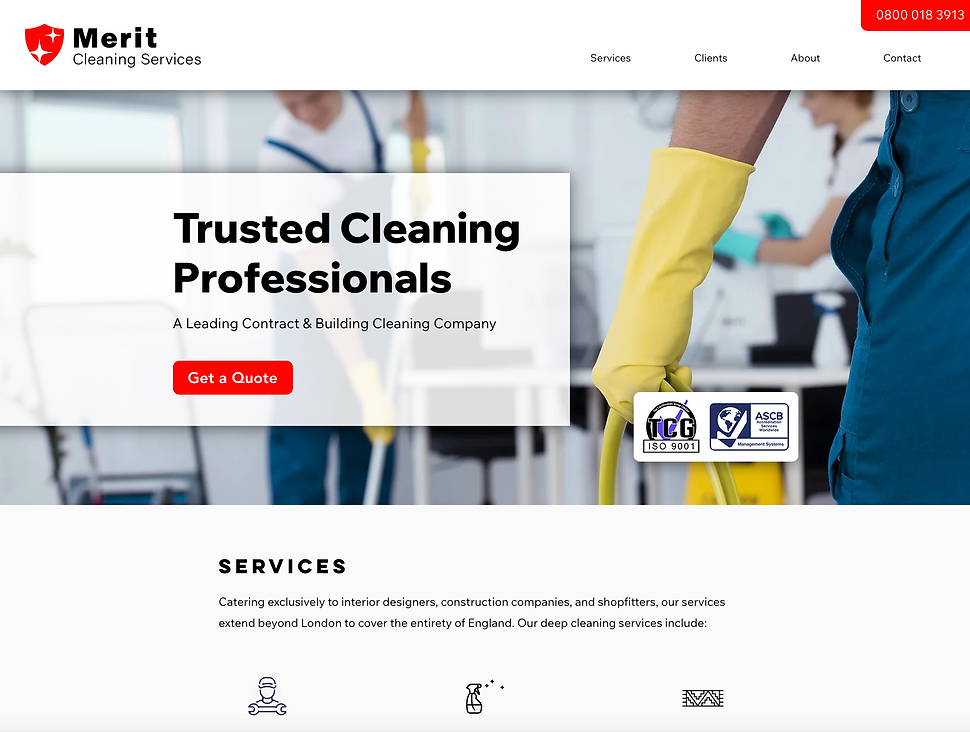 Merit Cleaning Services Web Design