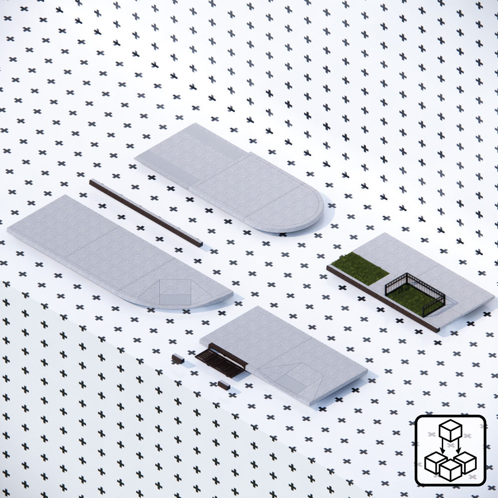 Sidewalk Concrete Blocks 01 - Enscape