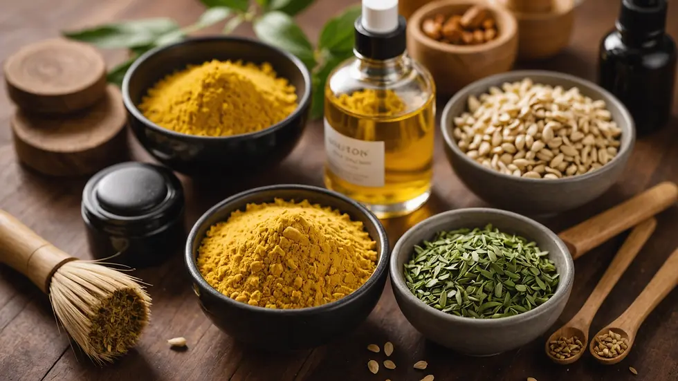 Close-up view of natural ingredients used in hair products at The Parlour House Salon