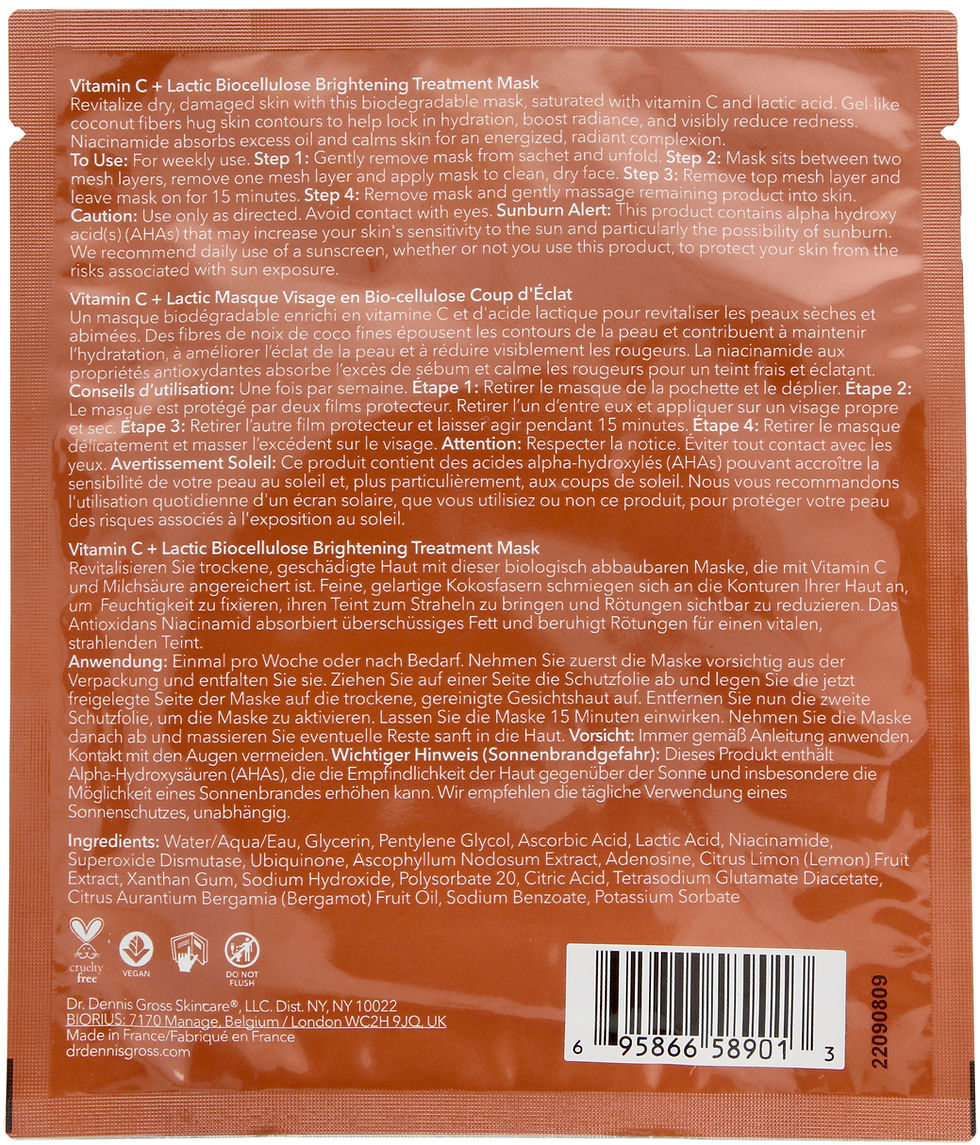 Miniatyrbilde: Dr Dennis Gross Biocellulose Brightening Treatment Mask