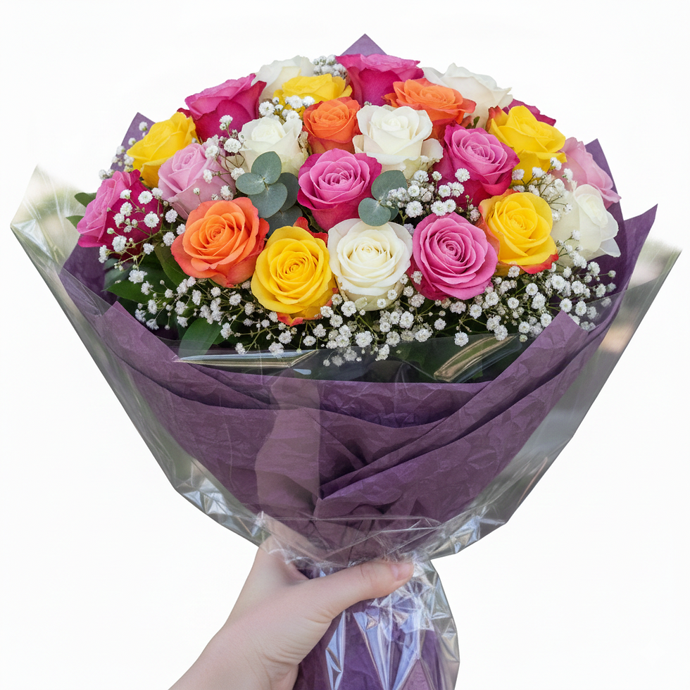 Thumbnail: 25 Mix color roses hand-tied