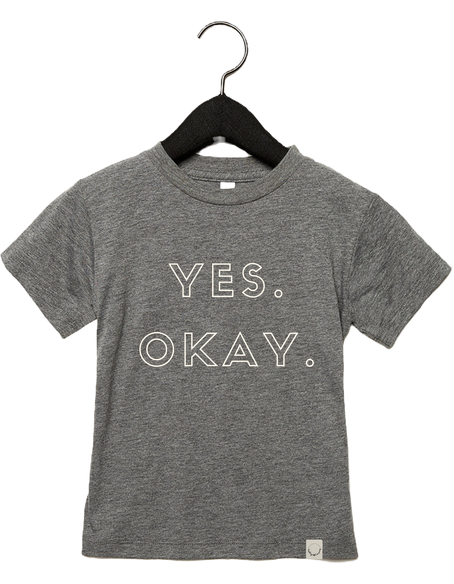 'YES. OKAY.' Triblend Toddler Tee