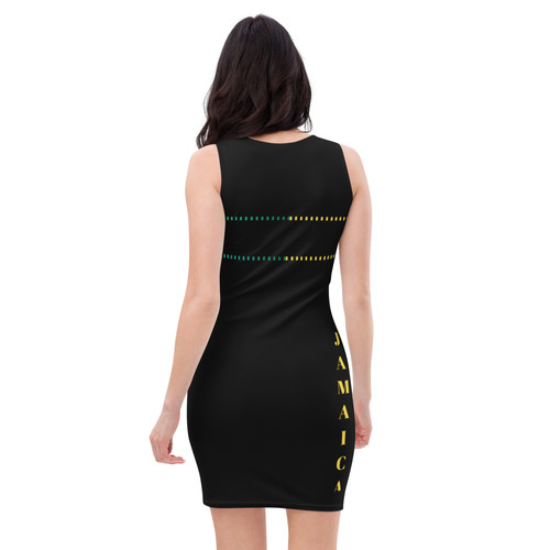 jamaican bodycon dress Jamaica Flag Bodycon Dress Summer Love Jamaica Modern Side Split Long Dresses Long Sleeve Design Street Wear Dress